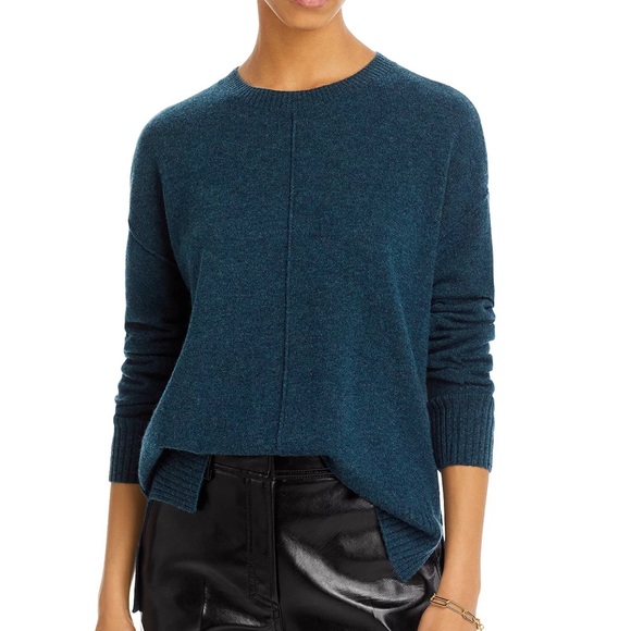 Bloomingdale's Sweaters - NWT C by Bloomingdales High/Low 100% Cashmere Crewneck Sweater Green S